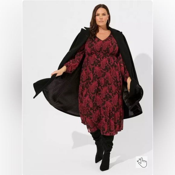 Torrid Paisley Tea Length Open Back A-Line Dress Size 1X (14/16) - Picture 3 of 11